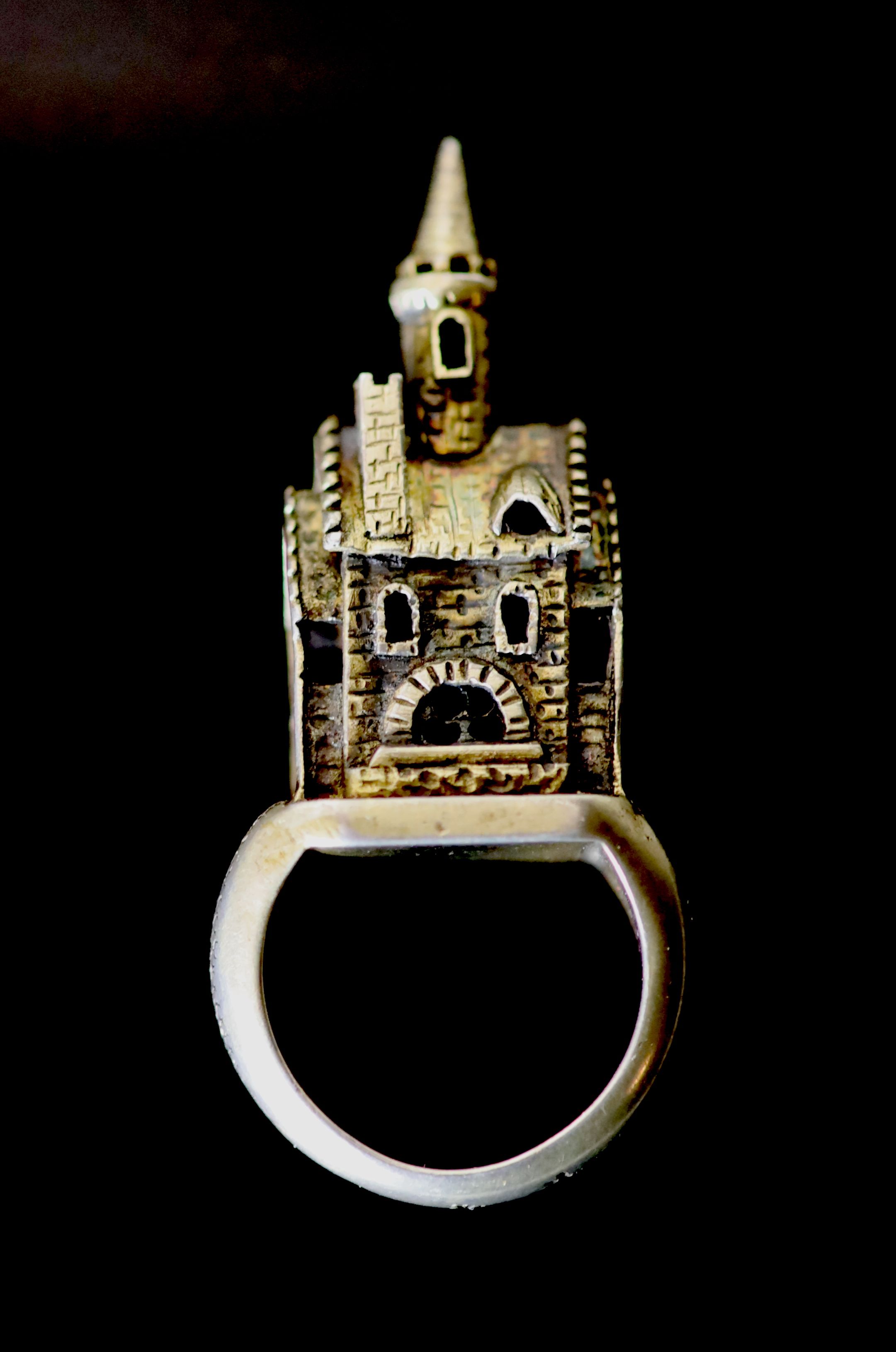 A 17th century German Jewish silver gilt betrothal ring,